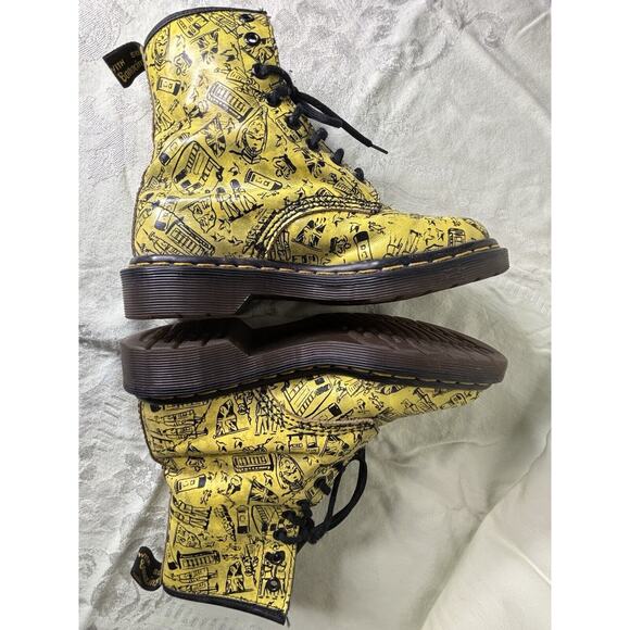 DOC DR. MARTENS YELLOW LONDON ICONS BOOTS SIZE 3 US 5 EU 36 RARE VINTAGE 1996 - Picture 4 of 12